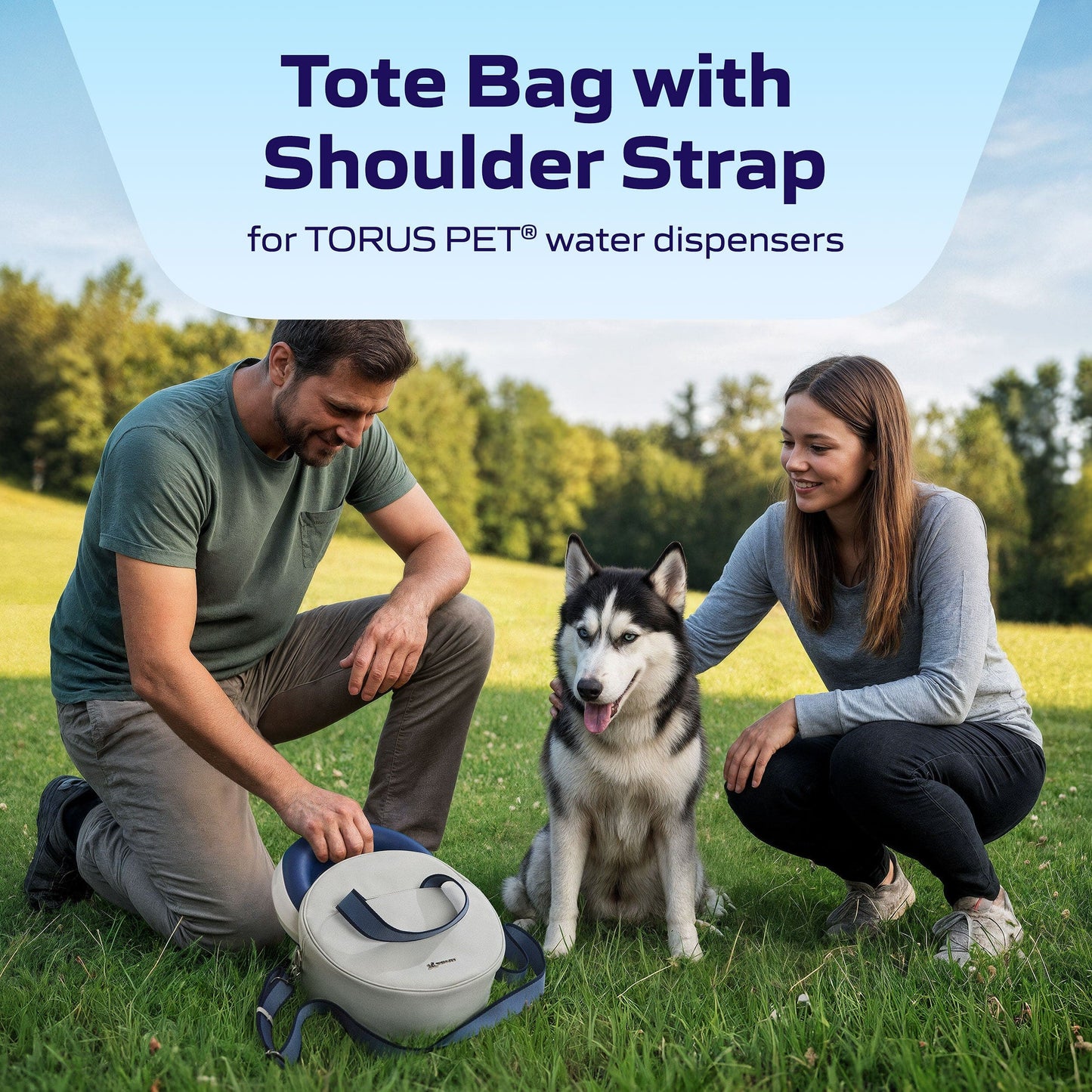 Tote bag with shoulder strap for pet water dispenser - Intro