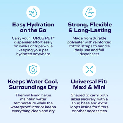 Pet hydration bag features & benefits.